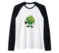 Cute Clover Raises A Glass Raglan Baseball Tee