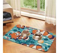 Cute Clown Fish,Waterproof Pet Feeding Mat,PU Leather Placemats for Cat Dog Water Bowl,Food Mats,30x45cm