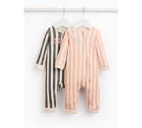 Cute Club Vertical Stripe Sleepsuits 2 Pack Up to 1 mth