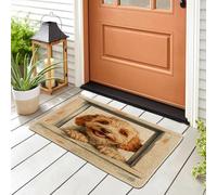 Cute Cockapoo Dog Front Black Door Mat Outside Inside Entrance 29 * 17, Funny Fun Window Outdoor Indoor Non Slip Doormat, Small Puppy Shoes Off Doormat for Patio Interior Garage