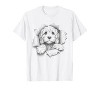 Cute Cockapoo Peeking Dog Design T-Shirt