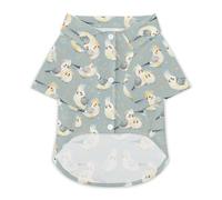 Cute Cockatiel Birds Hawaii Shirt Print Dog Clothes T-Shirt Beach for Puppy Cat XL