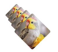 Cute Cockatiel Car Air Freshener Cards Set of 4 Pieces Long Lasting Hanging Scented Cards for Bedroom Wardrobe Car Aromatherapy Tablets for Men Women Rearview Mirror Pendant