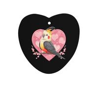Cute Cockatiel With Heart Car Air Freshener Decorative Hanging Aromatherapy Tablets for Car Trucks Love form
