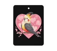 Cute Cockatiel With Heart Car Air Freshener Decorative Hanging Aromatherapy Tablets for Car Trucks Square