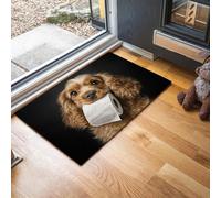 Cute Cocker Spaniel Toilet Paper Rug, Washable Entrance Rug, Black Realistic Animal Style Rugs Non-Slip Trapper Floor Mat For Indoor Outdoor, Ideal For Doorway Living Room Bedroom Porch Decor