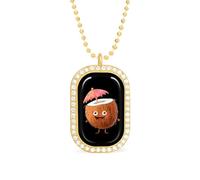 Cute Coconut Drink Personalized Necklace Print Pattern Pendant With Chain Gifts For Women Men Golden-style-15