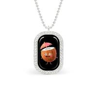 Cute Coconut Drink Personalized Necklace Print Pattern Pendant With Chain Gifts For Women Men Silver-style-15