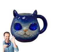 Cute Coffee Cup - 100 ml Resin Geode Crystals Cat Mug in Colourful for Wine | Mug with Ergonomic Handle for Juice Cocktails Whiskey Milk
