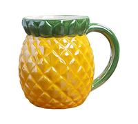 Cute Coffee Morning Cup Tea with Handle Hot or Cold Drinks Juice Water Cup Mug for Party Office Holidays, Pineapple