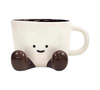 Cute Coffee Mug, Creative Hand-Kneaded Tea Cup Water Mug, Novelty Ceramic Mugs, Decorative Art Footed Mugs, Aesthetic Decorative Desk Accessory for Milk Cocoa Beverages, for Birthday Present Friends