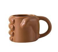 Cute Coffee Mug, Funny Mugs, Fist Coffee Cup, Ceramic Reusable Drinking Vessel, Water Glass for Desk, Decoration, Home, Camping, Country House Style, Restaurant