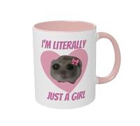 Cute Coffee Mug, Sad Hamster Novelty Tea Cup, 400ml Funny Beverage Container, Ceramic Portable Tea Mug, Portable Drinkware for Home, Drink Cup for Hot Beverage Coffee Home School Studio