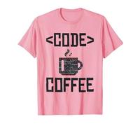 Cute Coffee Mug with Code for Programmers T-Shirt, Men, Pink, 3X-Large