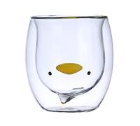 Cute Coffee Mugs Bear Cat Duck Glass Tea Cup Double Walled Espresso Cup Milk Cups Personal Gift for Birthday Valentine's Day Christmas (Duck)