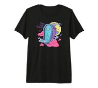 Cute Coffin Character Halloween Moon Bats Premium T-Shirt
