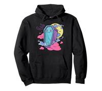 Cute Coffin Character Halloween Moon Bats Pullover Hoodie