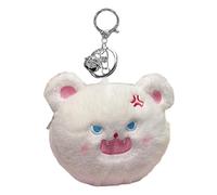 Cute Coin Bag Cute Coin Purse - Plush Coin Purse with Cartoon Animal Keychain - Portable Wallets Shiny Backpack Decor for Teen Girls, White, Consulte la descripción, See description