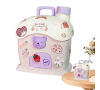 Cute Coin Bank, Money Saving Box, Cream House Money Coin Bank With Key, House Shaped Banks, Lockable Cash, Storage Cash Boxes For Saving Moneey, Savings Pot For Table Decoration