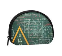 Cute Coin Purse and Mini Pouch Change Wallet, Formulas Shapes Theory Math Lesson Word Printed Small Fashion Money Bag Zipper Coin Pouch for Women, Black, One Size, Half Circle