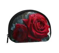 Cute Coin Purse and Mini Pouch Change Wallet, Gothic Rose art Printed Small Fashion Money Bag Zipper Coin Pouch for Women, Black, One Size, Half Circle