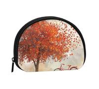 Cute Coin Purse and Mini Pouch Change Wallet, Old Bike Under the Tree Printed Small Fashion Money Bag Zipper Coin Pouch for Women, Black, One Size, Half Circle