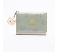 Cute Coin Purse,Bear Print Wallet,Korean Style Card Case,Sweet Short Wallet,Simple Coin Purse for Woman(Green)