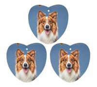 Cute Collie Dog Car Air Freshener, 3 Pcs Love form Hanging Air Freshener Cards, Long Lasting Fragrance Scented Cards for Car, Home, Office Black-style