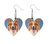 Cute Collie Dog Wooden Earrings for Women, Vintage Elegant Wood Jewelry, Lightweight Earrings for Wedding, Party, Everyday Jewelry Gift, Love, Wood, wood