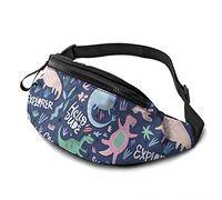 Cute Color Dinosaurs Fanny Pack for Women Man Sport Waist Pack Bag Adjustable Workout Waist Bag