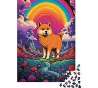 Cute Color Shiba Inu7 500 Pieces Puzzles for Adults, Jigsaw Puzzles 500 Pieces, DIY Puzzle Toy As Birthday Gifts 500pcs (52x38cm)