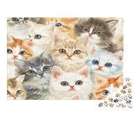 Cute Colored Cat 1000 Piece Jigsaw Puzzles for Adults in Vibrant Colours Jigsaws for Adults for Educational Game Challenge As Wall Art for Living Room 70x50cm/1000pcs