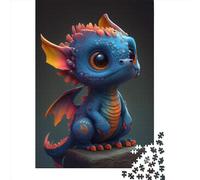 Cute Colored Dragon 5 Jigsaw Puzzles Game Adult 1000 Piece Jigsaw Wooden Creative Jigsaw Puzzle Decompressing Game 1000pcs (75x50cm)