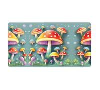 Cute Colored Mushrooms Extra Large Rubber Mouse pad 16x29.5in, Strong Adhesion, Durable, Suitable for a Wide Range of Occasions