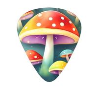 Cute Colored Mushrooms Guitar Picks, Premium Celluloid Picks For Enhanced Playability And Tone.