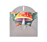Cute colored mushrooms Print Shimmer Blank Greeting Cards with Envelopes, Elegant DIY Invitations,Thank You Notes