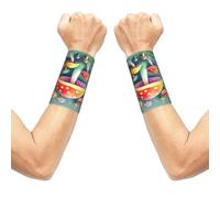 Cute colored mushrooms Wrist sleeve.Elastic Athletic Sleeve Pair,