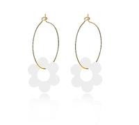 Cute Colorful Acrylic Daisy Flower Petal Hoop Drop Earrings,Simple Resin Plant Sunflower Dangle Earrings Jewelry for Women Gifts, Acrylic, alloy