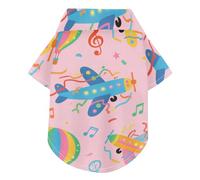 Cute Colorful Airplane Hot Air Balloon Summer Dog Shirts Collared Polo T-Shirts Button Up Lightweight and Breathable Pet Summer T-Shirts Puppy Sweatshirt Perfect for Everyday Wear, and