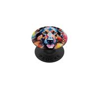 Cute Colorful Black German Shepherd Dog Portrait PopSockets Adhesive PopGrip