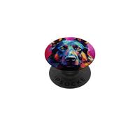 Cute Colorful Black German Shepherd Dog Portrait PopSockets Adhesive PopGrip