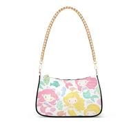 Cute Colorful Cartoon Mermaids Floral Shoulder Bag for Women Hobo Totes Purse Bags Chain Strap Zipper Medium Cute Purse