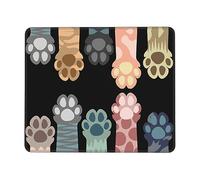 Cute Colorful Cat Paws Mouse Pad,11.8"x9.8" Non-Slip Stitched Edge