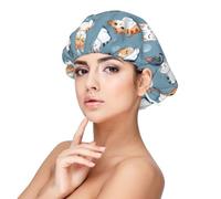 Cute Colorful Cats Print Satin Silk Bonnet for Sleeping Women, Adjustable Double Layer Satin Hair Bonnet Night Sleep Cap for Curly Hair