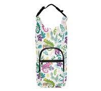 Cute Colorful Chameleon Sling Bag Water Bottle Space-Saving Insulated Water Bottle Bag Hiking Gear Water Bottles Backpack Fits 20/24/32/40 oz Bottles