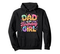 Cute Colorful Dad Of The Birthday Girl Pullover Hoodie