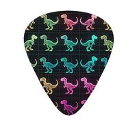 Cute-Colorful-Dinosaur 12 Pack Guitar Picks With 3 Thicknesses And Storage Box, Abs Plectrums For Electric Bass Guitar Players