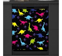 Cute Colorful Dinosaur Dishwasher Magnetic Cover Kitchen Decor Dinosaur Front Dishwasher Refrigerator Magnetic Cover Sticker Appliance Decorative Cover 23 x 26 Inches