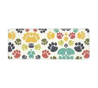 Cute Colorful Dog Paw Extra Large Desk Pad,Non-Slip Rubber Base Mat, for Keyboard, Mouse and Desk Protection