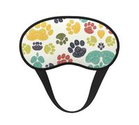 Cute Colorful Dog Paw Print Blackout Sleep Mask - Side Sleeper Eye Cover, Soft Comfort, Perfect for Travel, Meditation